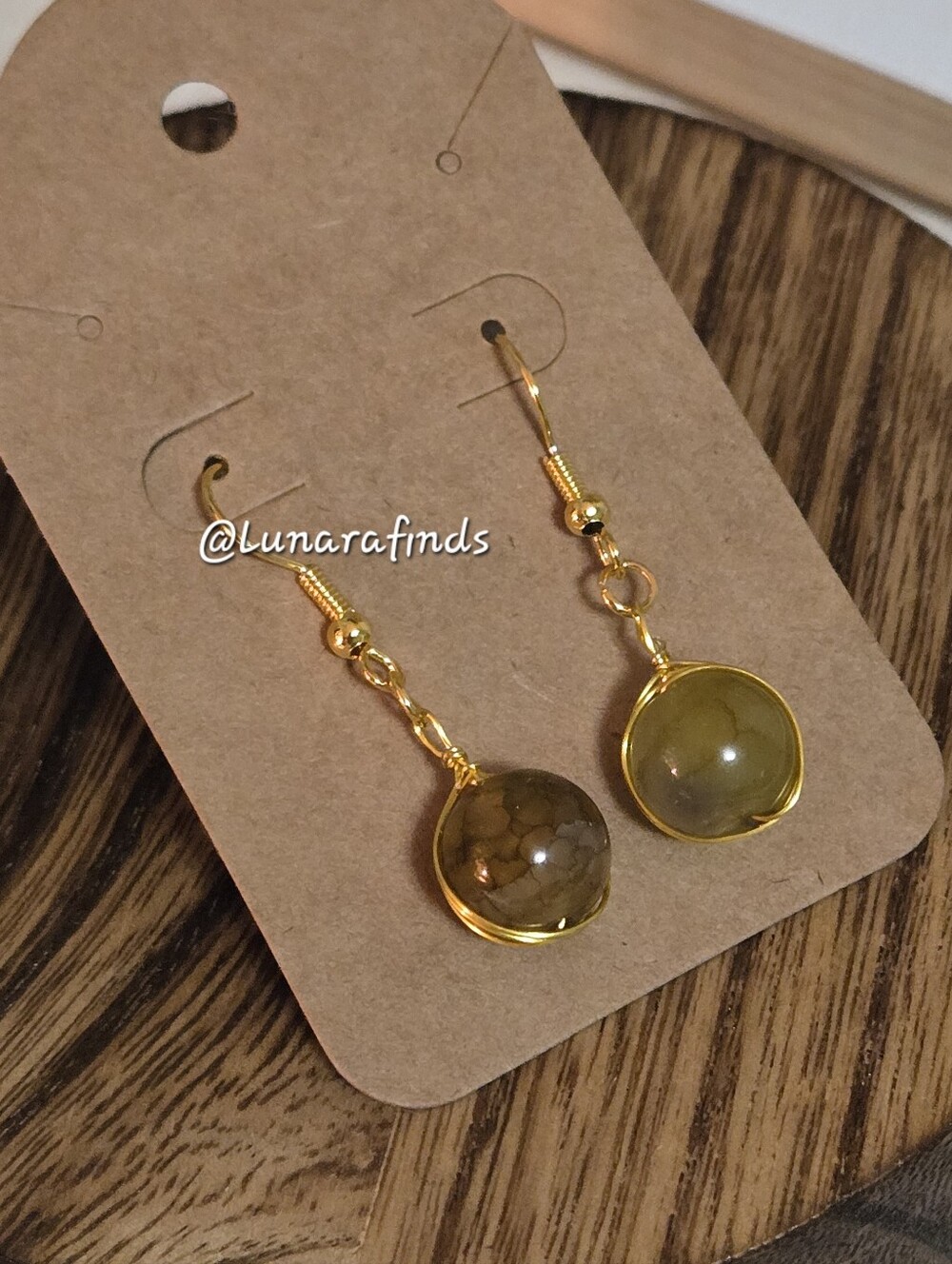 Handmade Dragon Vein Agate Drop Earrings